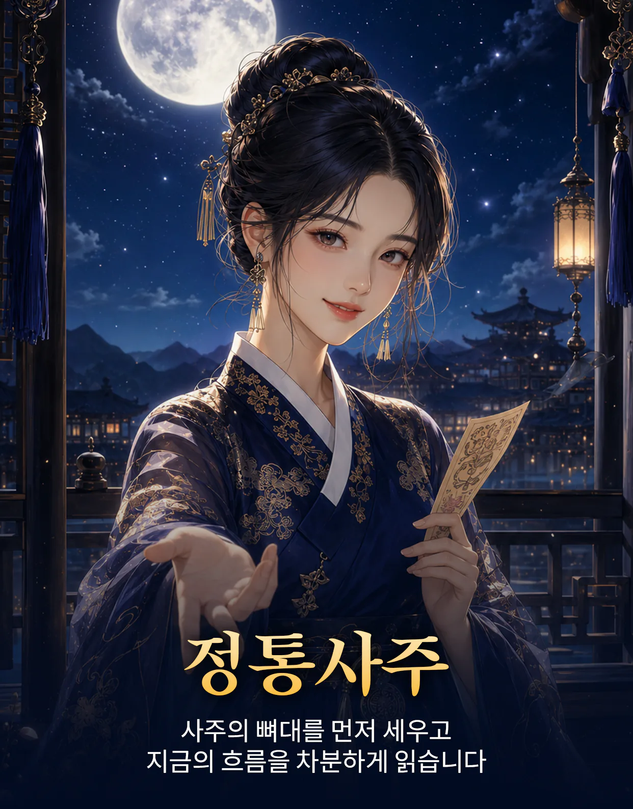 정통사주 - 사주의 뼈대를 먼저 세우고 지금의 흐름을 차분하게 읽습니다.