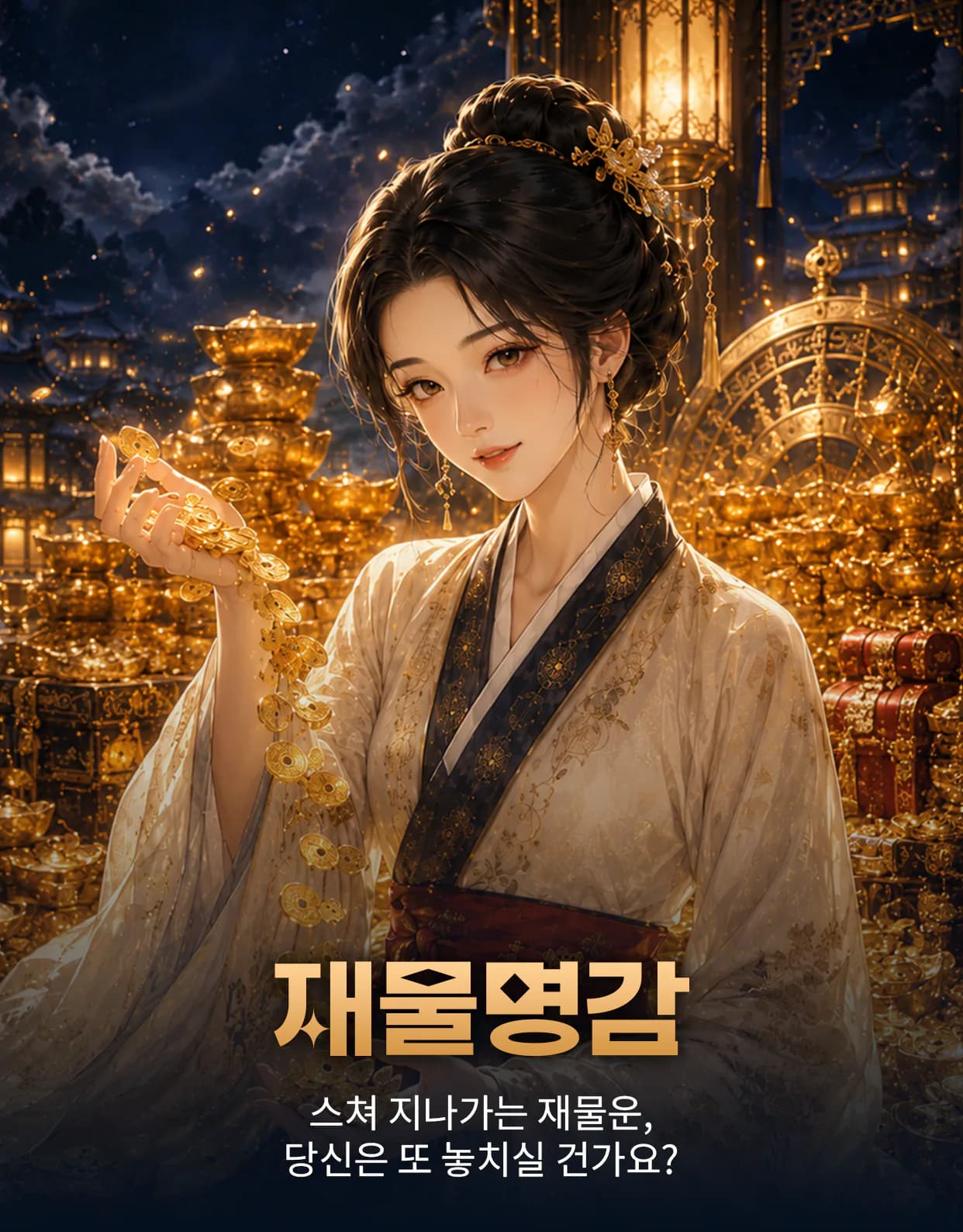 재물운 - 돈이 모이는 방식과 새는 지출, 투자와 수입의 흐름을 구분합니다.